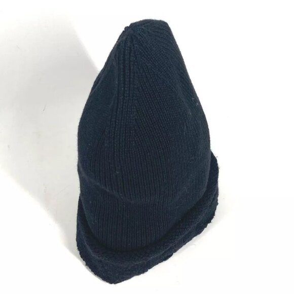 Auth VERSACE logo beanie hat knit hat knit cap Knit hat wool Black - Picture 11 of 11